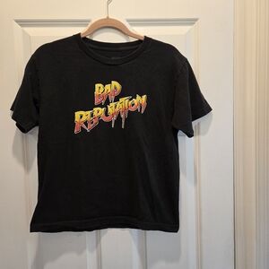WWE Bad Reputation Tee Youth L Rowdy Rhonda Rousey Black T Shirt Graphic Cotton